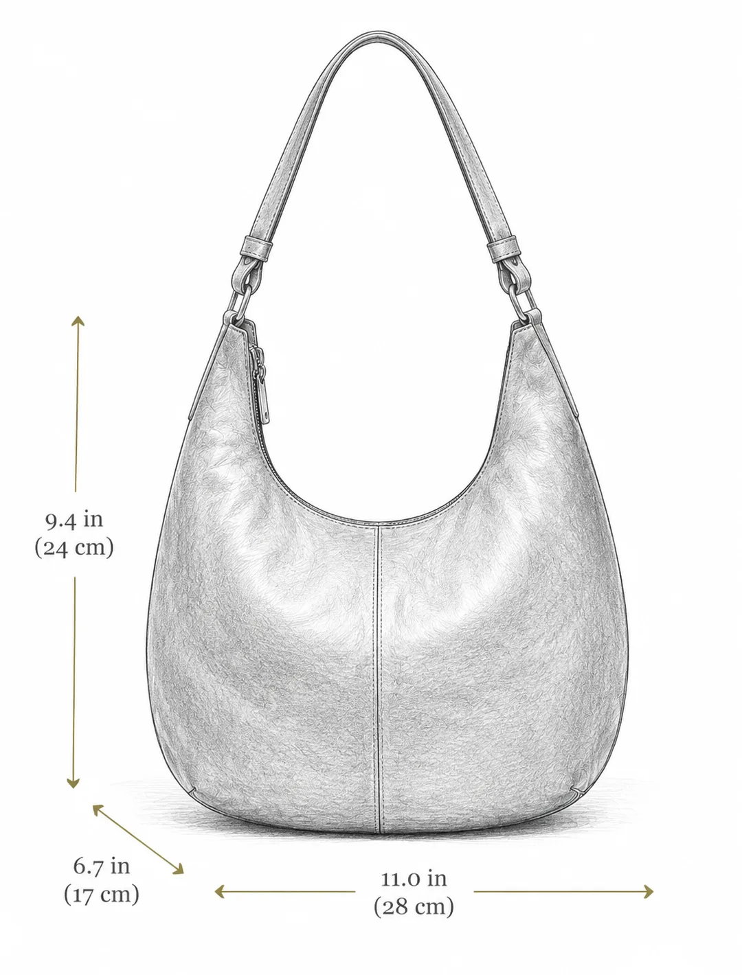 Brown Leather Hobo Bag | Minimalist Shoulder Bag