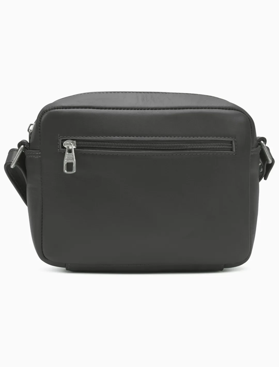 Minimalist Matte Black Camera Bag | Modern Boxy Leather Crossbody