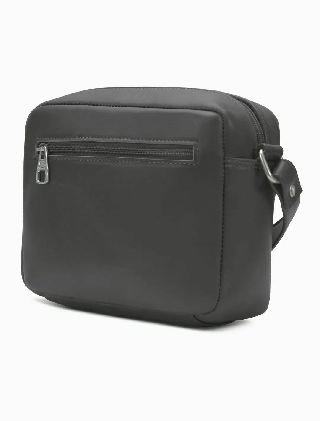 Minimalist Matte Black Camera Bag | Modern Boxy Leather Crossbody