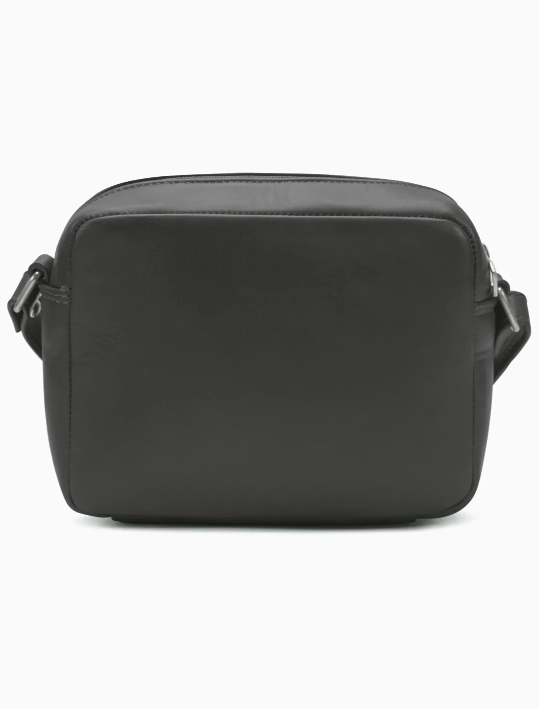 Minimalist Matte Black Camera Bag | Modern Boxy Leather Crossbody