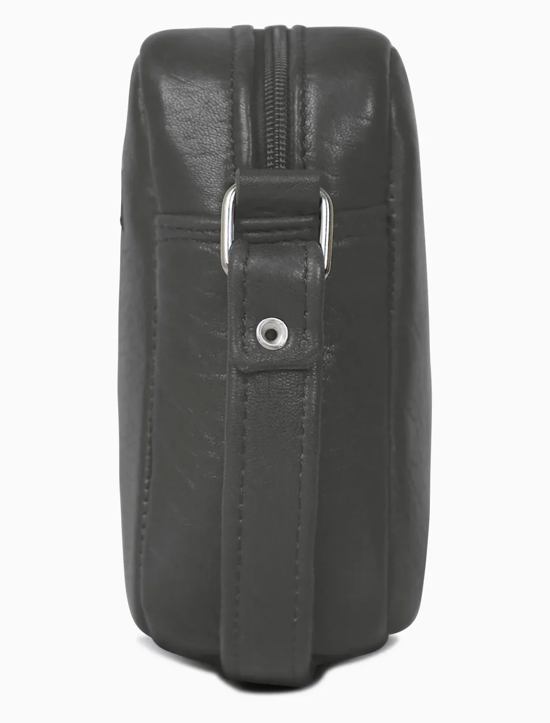 Minimalist Matte Black Camera Bag | Modern Boxy Leather Crossbody