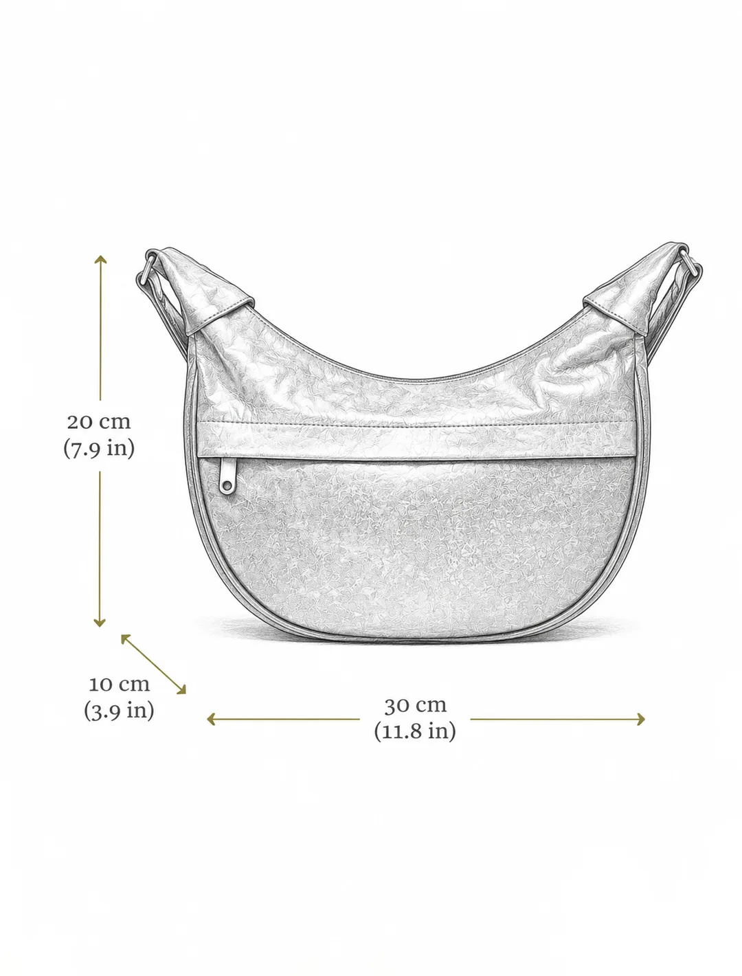 Crescent Brown Leather Hobo Bag | Half Moon Shoulder Bag