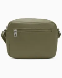 Minimalist Sage Green Leather Crossbody Bag | Modern Boxy Utility Camera Bag