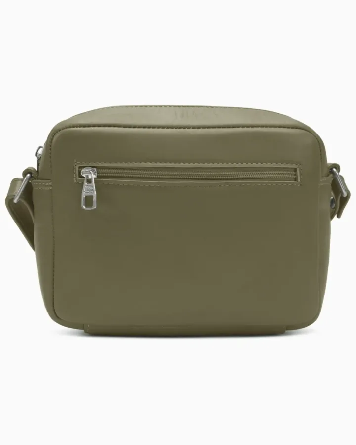 Minimalist Sage Green Leather Crossbody Bag
