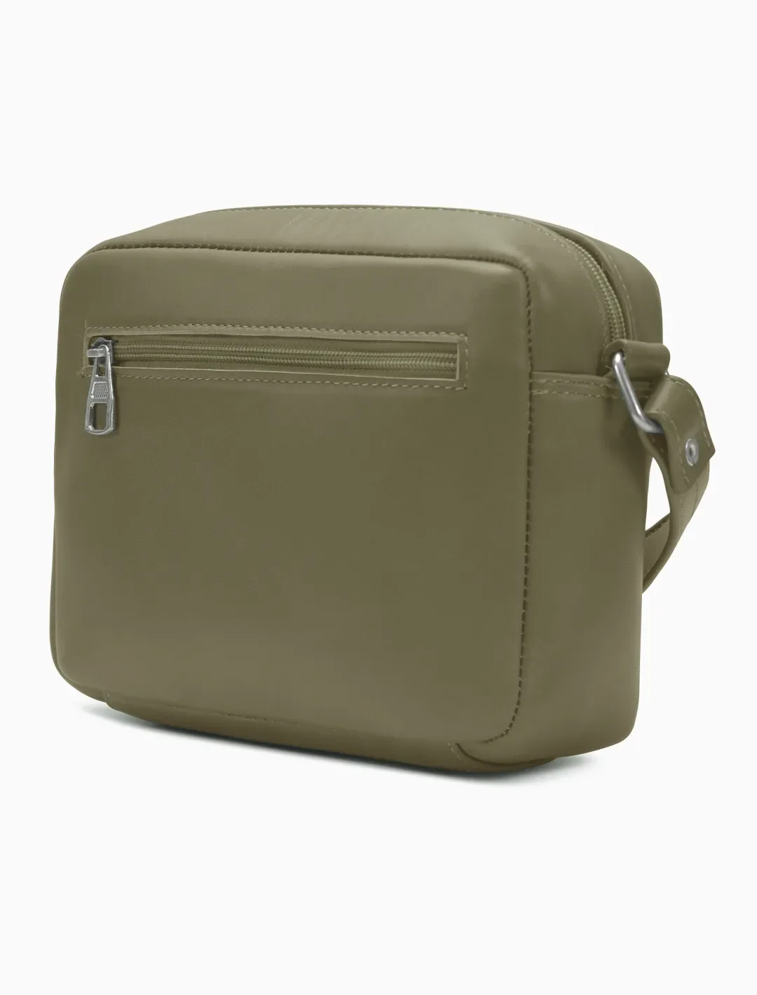 Minimalist Sage Green Leather Crossbody Bag | Modern Boxy Utility Camera Bag