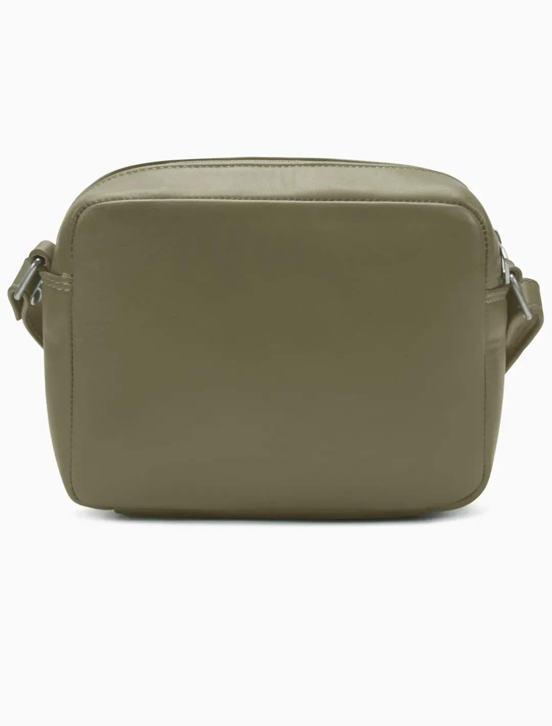 Minimalist Sage Green Leather Crossbody Bag | Modern Boxy Utility Camera Bag