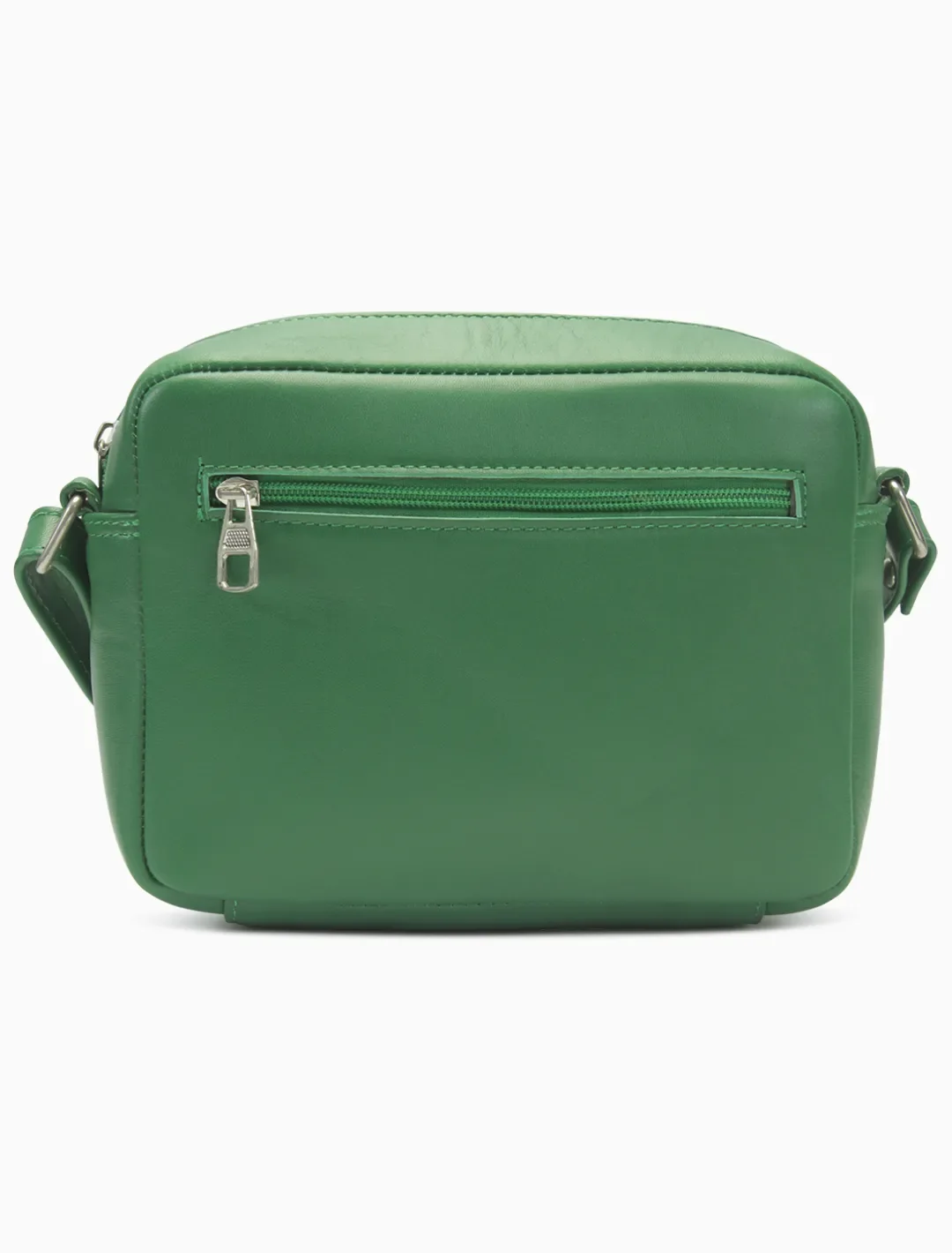 Minimalist Meadow Green Camera Bag | Modern Boxy Leather Crossbody