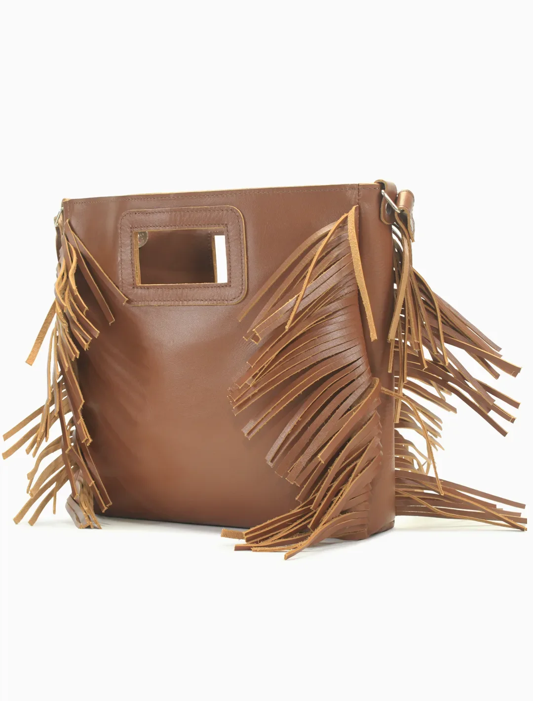Brown Leather Fringe Crossbody Bag | Boho Shoulder Bag
