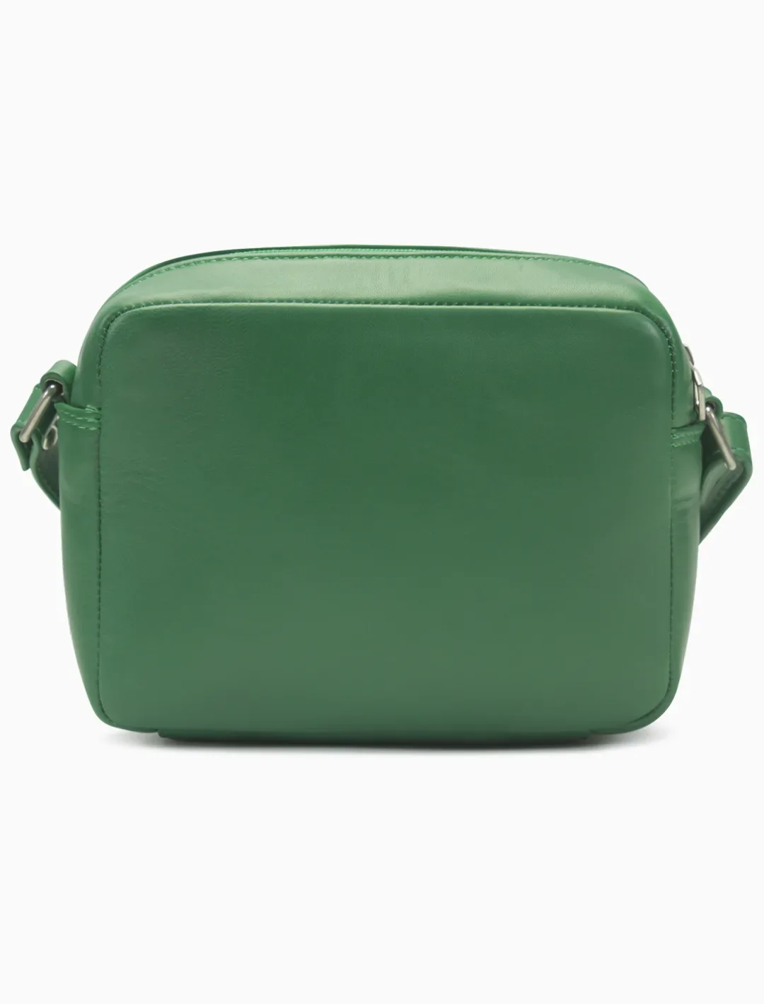 Minimalist Meadow Green Camera Bag | Modern Boxy Leather Crossbody