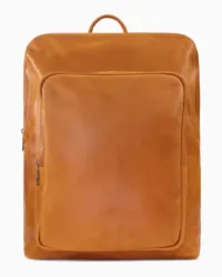 Minimalist Full-Grain Leather Backpack - Cognac | 14" Laptop Leather Backpack