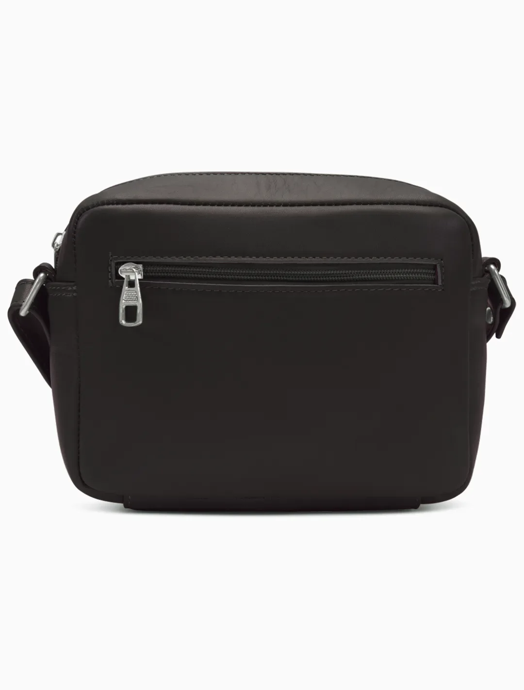 Minimalist Espresso Leather Crossbody Bag | Compact Pebbled Leather Travel Bag
