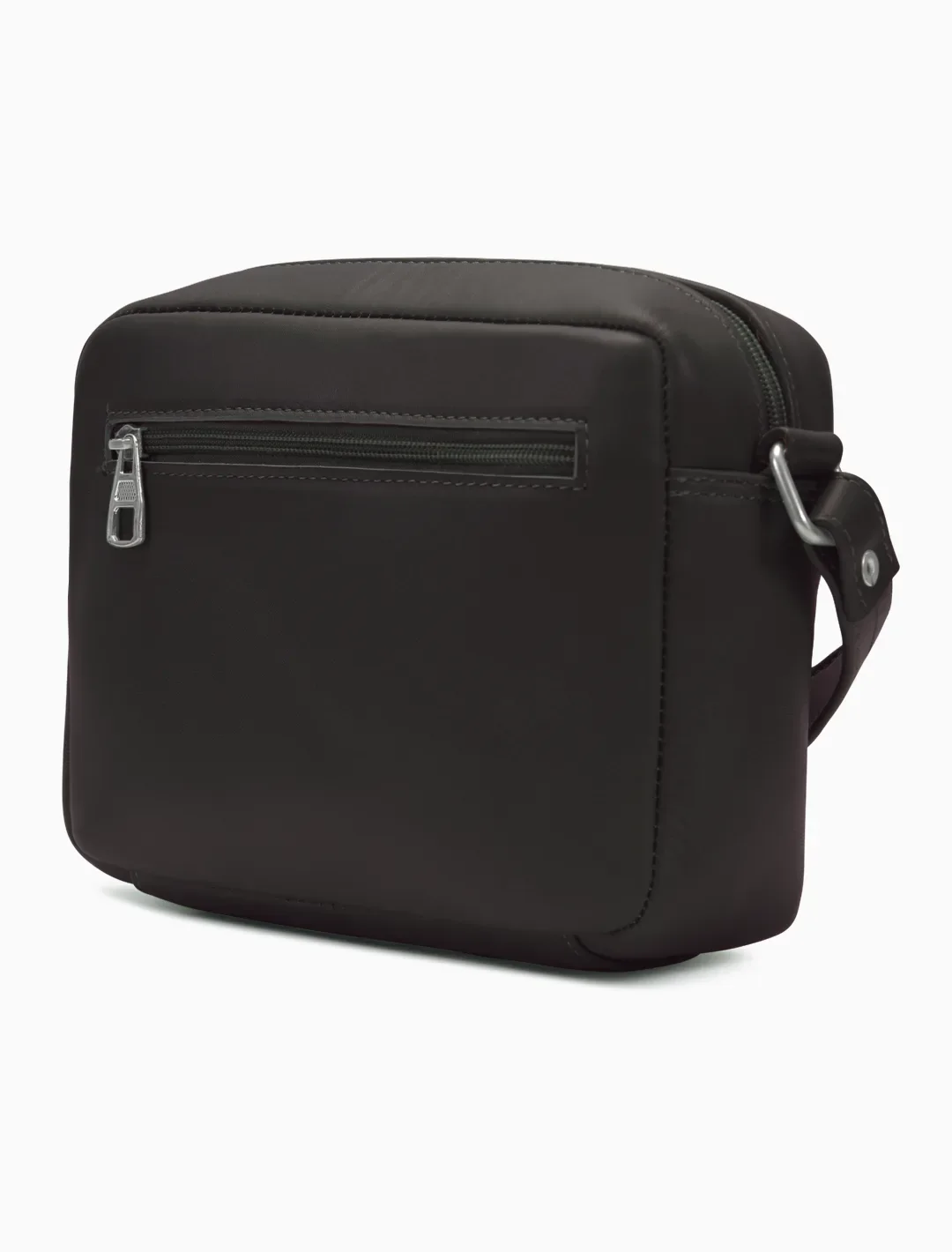 Minimalist Espresso Leather Crossbody Bag | Compact Pebbled Leather Travel Bag