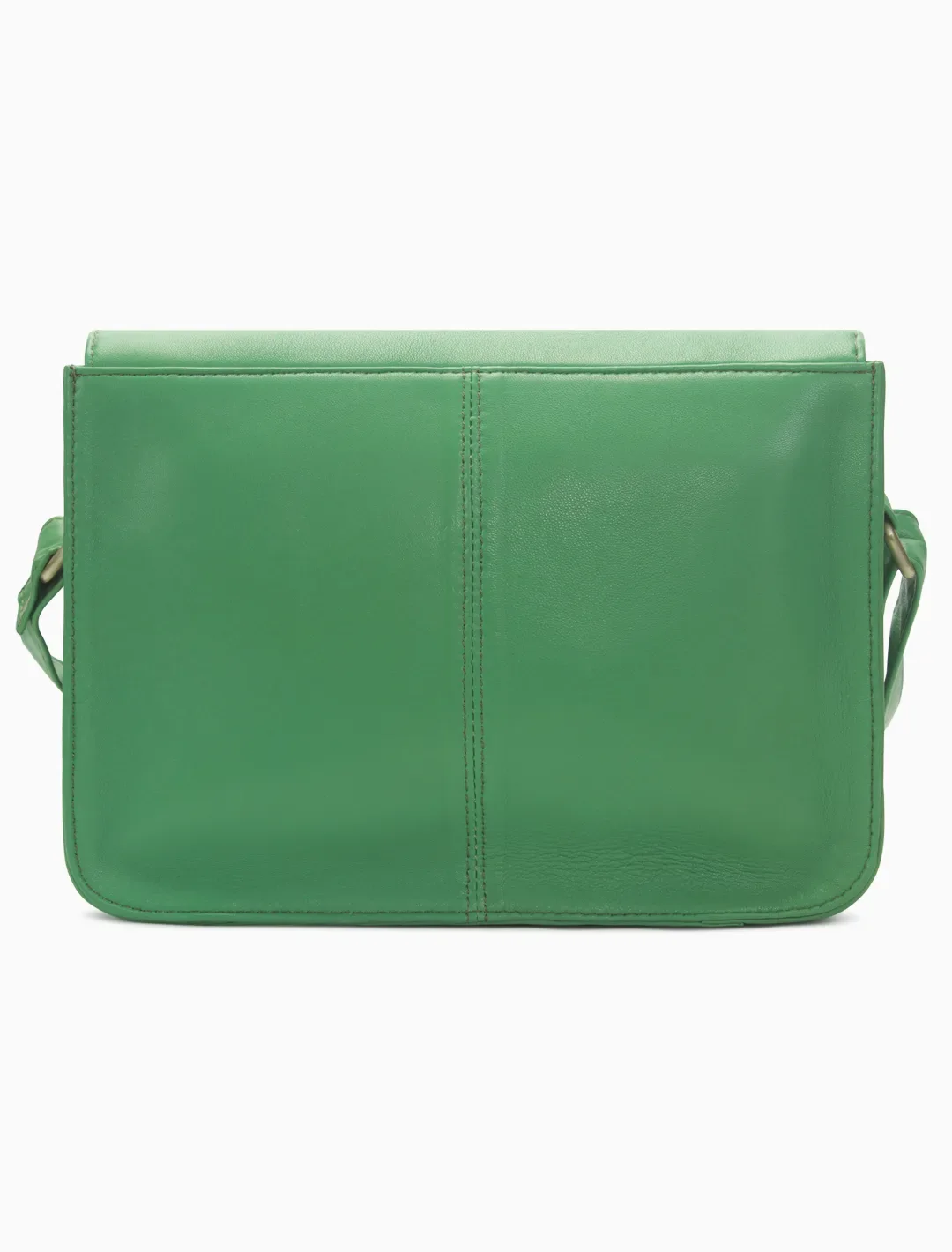Classic Meadow Green Leather Messenger Bag | Vintage Structured Crossbody Satchel