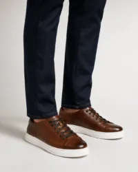 Rich Brown Leather Low-Top Sneakers | Minimalist Italian-Inspired Casual Trainers
